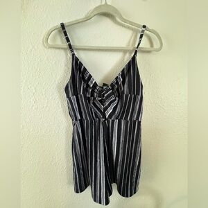 Wild Fable Black and White Striped Romper